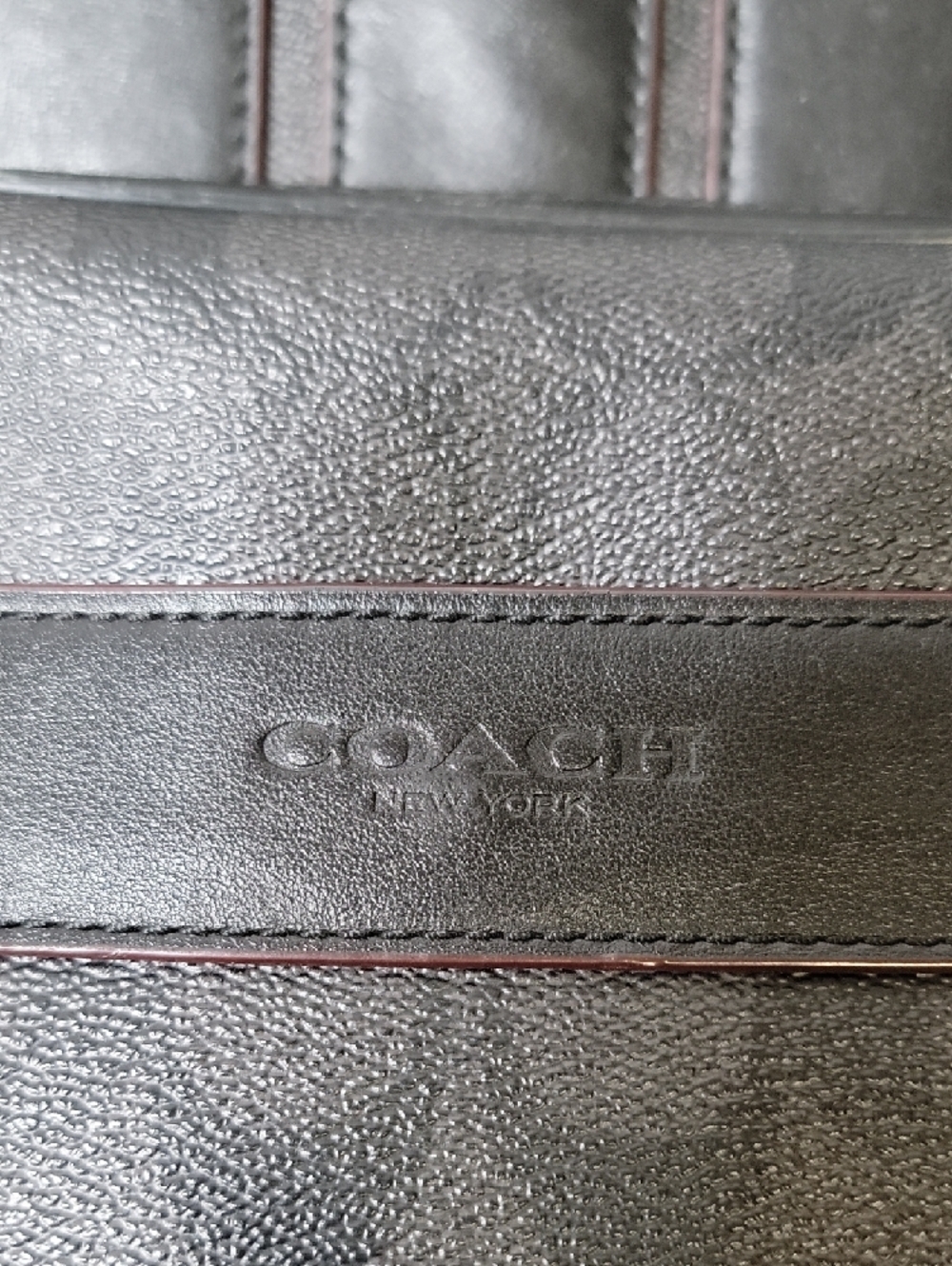 Coach Men’s Black Jacquard Leather-Trim Backpack - Picture 2 of 9